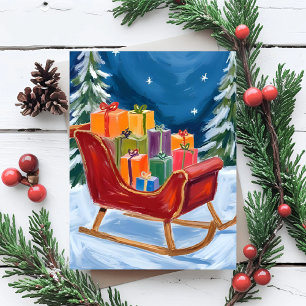 Santa’s Sleigh Merry Christmas Holiday Card