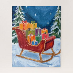 Santa’s Sleigh Merry Christmas Jigsaw Puzzle