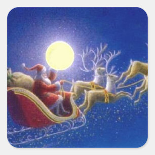 Santa’s Sleigh Square Sticker