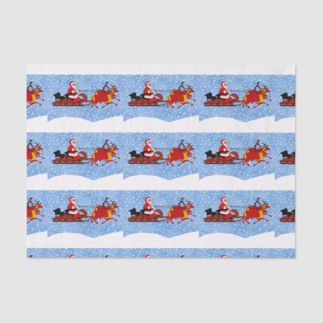 Santa’s Sleigh Tissue Paper (Front)