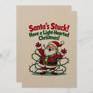 Santa’s Stuck Funny Christmas Card