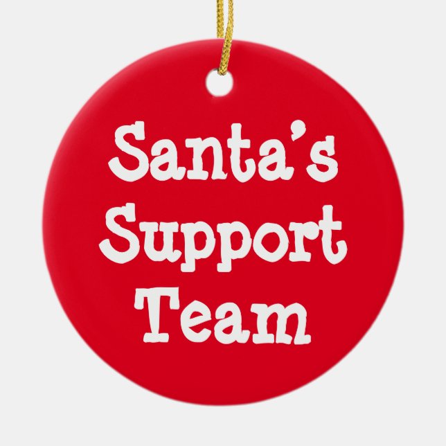 Santa’s Support Team Ceramic Tree Decoration (Front)