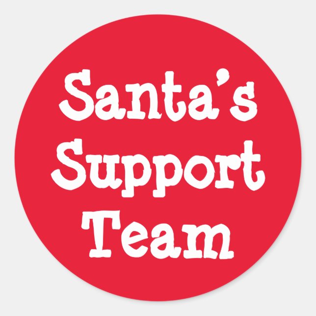 Santa’s Support Team Classic Round Sticker (Front)