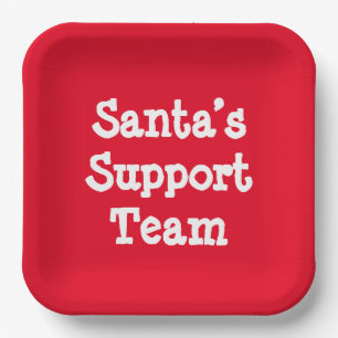 Santa’s Support Team Paper Plate