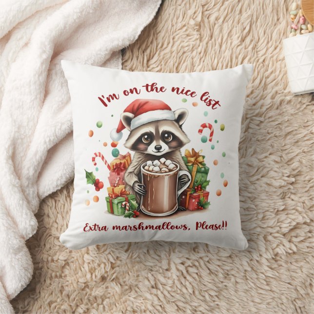 Santa’s Sweet Raccoon Treat T-Shirt Cushion (Blanket)