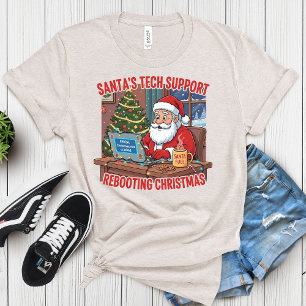 Santa’s Tech Support: Rebooting Christmas Humor T-Shirt