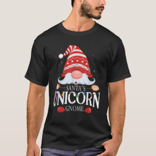 Santa s Unicorn Gnome Matching Christmas Pajama T-Shirt