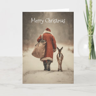 Santa’s Winter Woodland Journey Holiday Card