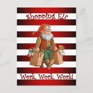 Santa’s Workshop ~Christmas Shopping Elf ~Holiday~ Holiday Postcard