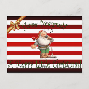 Santa’s Workshop ~ Singing Elf ~ Merry Christmas Holiday Postcard