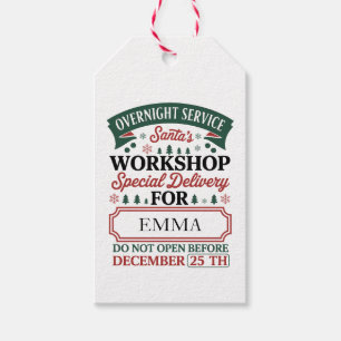 Santa’s Workshop Special Delivery Christmas Custom Gift Tags