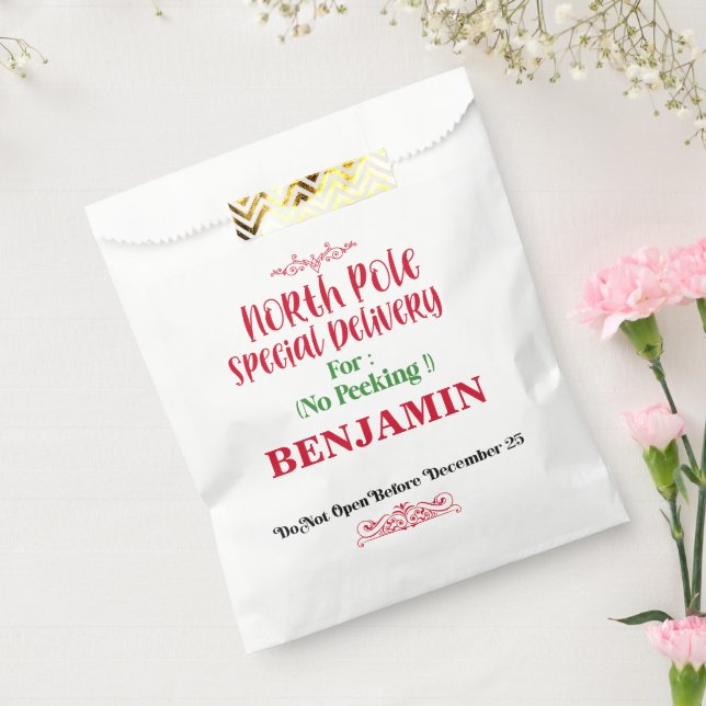 Santa Sack North Pole Delivery Christmas Favour Bags (Sealed)