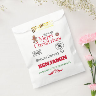 Santa Sack North Pole Delivery Merry Christmas Favour Bags