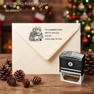 Santa Sack of Presents Christmas Return Address Self-inking Stamp