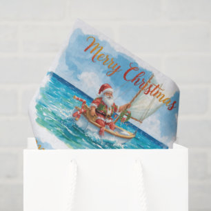 Santa Sailing – Tropical Christmas by the Sea Tissue Paper