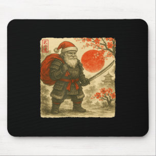 Santa Samurai Japanese Warrior Costume Sumi-e Art Mouse Mat