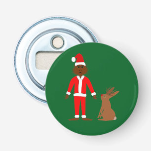 Santa Sasquatch and Jackalope Christmas Bottle Opener