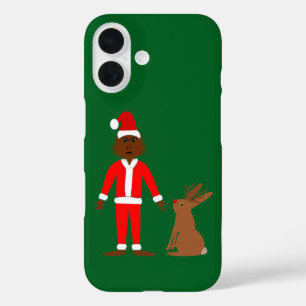Santa Sasquatch and Jackalope Christmas iPhone 16 Case