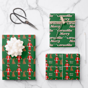 Santa Sasquatch and Jackalope Christmas Custom Wrapping Paper Sheet