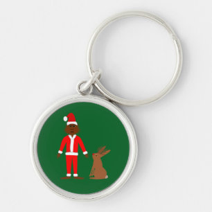 Santa Sasquatch and Jackalope Christmas Key Ring