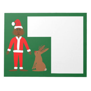 Santa Sasquatch and Jackalope Christmas Notepad