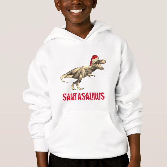 Santa saurus Christmas Dinosaur Scary T Rex Elf (Front)