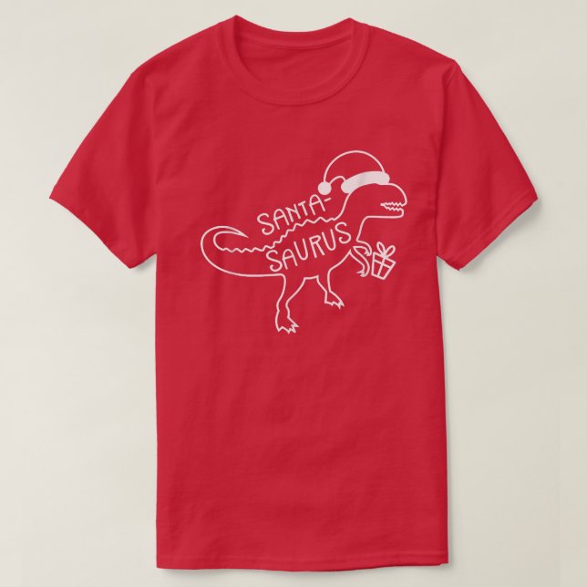 Santa Saurus Sauropods Xmas Christmas T-Shirt (Design Front)