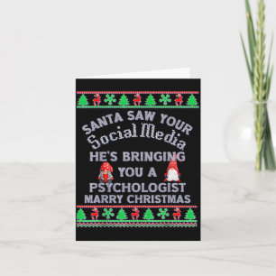 Santa Saw Your Social Media Litical Ugly Christmas Card