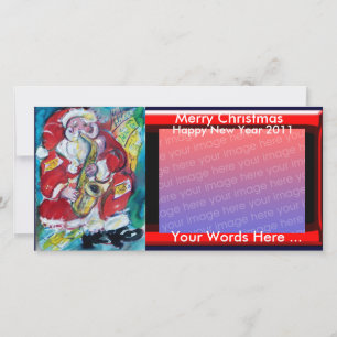 SANTA & SAX, CHRISTMAS PARTY HOLIDAY CARD