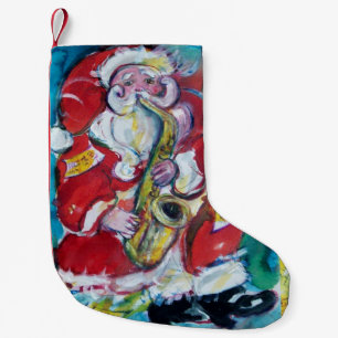 SANTA & SAX, CHRISTMAS PARTY SMALL CHRISTMAS STOCKING