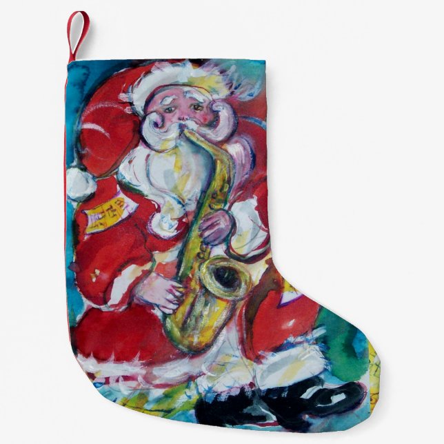 SANTA & SAX, CHRISTMAS PARTY SMALL CHRISTMAS STOCKING (Front)