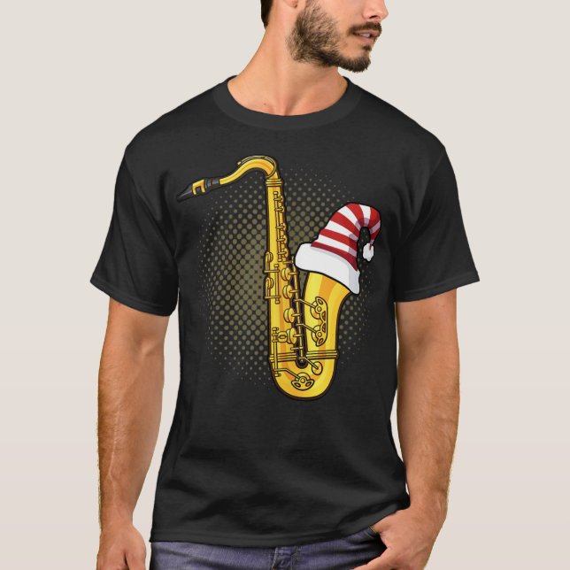 Santa Saxophone Chistmas Season T-Shirt (Front)