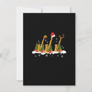 Santa Saxophone Christmas Lights Cute Instrument X Invitation