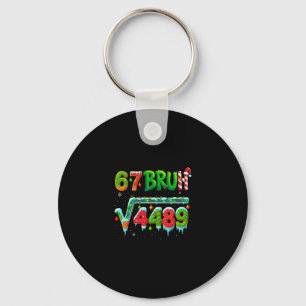 Santa Says 67 Bruh Christmas Square Root 4489 Funn Key Ring