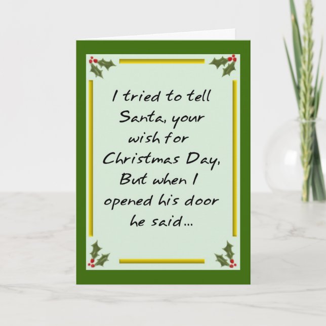 Santa Says - Go Away! Holiday Card (Front)