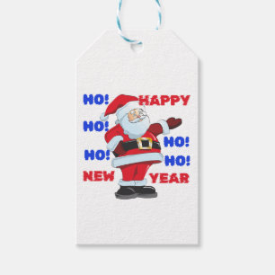 SANTA SAYS; HAPPY NEW YEAR. HO! HO! HO! GIFT TAGS