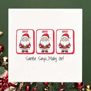 Santa Says... Mahj On! Christmas Party Napkin