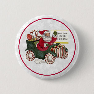Santa Says Merry Christmas 6 Cm Round Badge