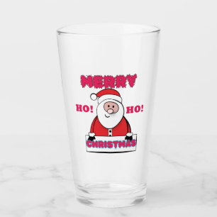 SANTA SAYS; MERRY CHRISTMAS,HO HO! GLASS