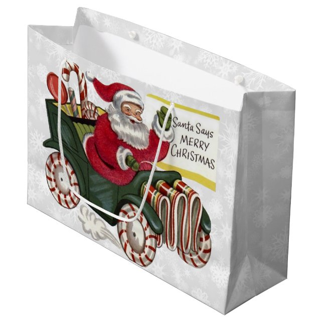 Santa Says Merry Christmas Large Gift Bag (Front Angled)