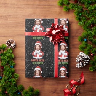 Santa Says Six Seven 67 Custom Face Wrapping Paper
