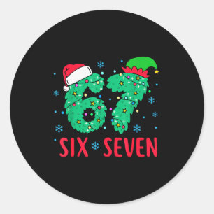 Santa Says Six Seven 67 Meme Christmas Holiday 6 7 Classic Round Sticker