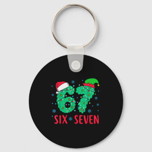 Santa Says Six Seven 67 Meme Christmas Holiday 6 7 Key Ring