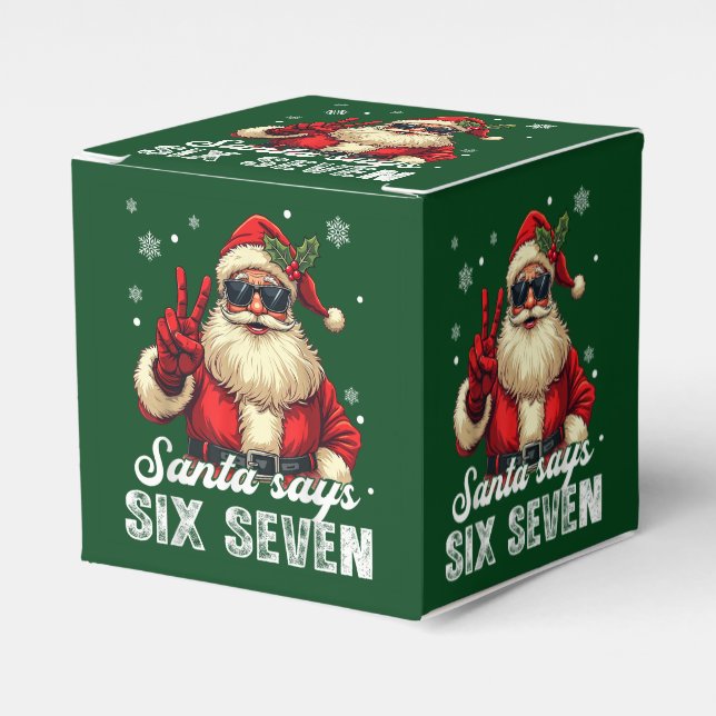 Santa Says SIX SEVEN – Funny Christmas Meme Favour Box (Front Side)