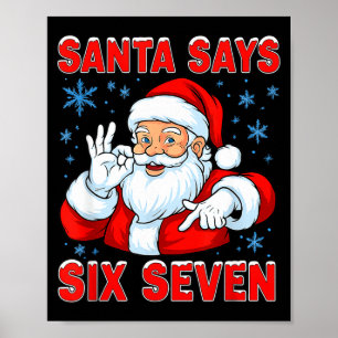 Santa Says Six Seven Funny Gen Z Christmas Gag Bra Poster