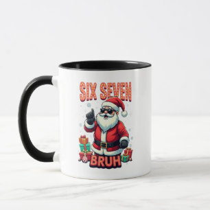 🎅Santa Says Six Seven Meme Funny Santa Holding  Mug