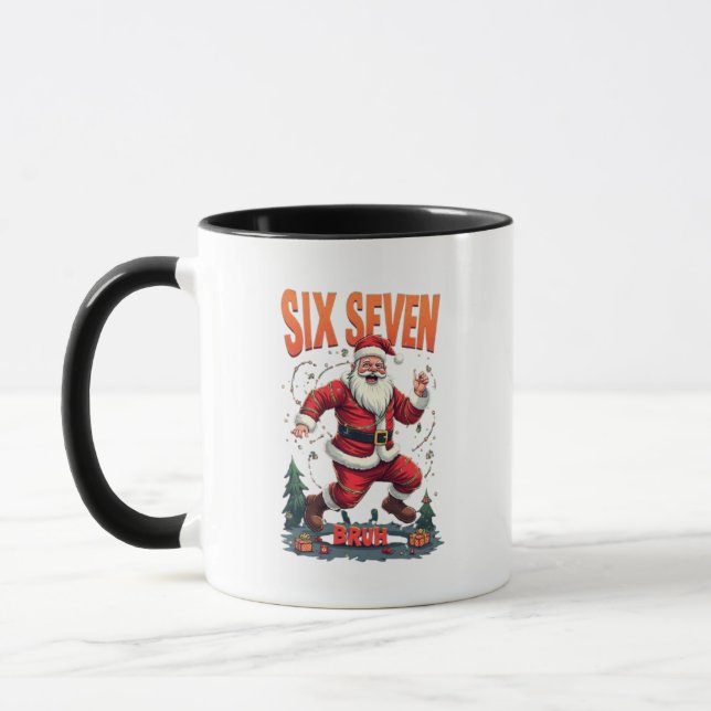 🎅Santa Says Six Seven Meme Funny Santa Holding  Mug (Left)