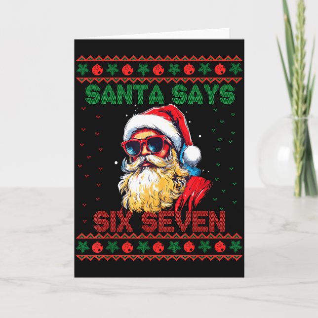 Santa Says Six Seven Ugly Christmas Sweater 67 Mem Card (Front)