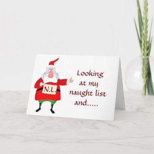 SANTA SAYS *YOU* ARE ON NAUGHTY LIST! HOLIDAY CARD