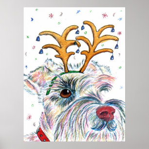 Santa Schnauzer Canvas Print